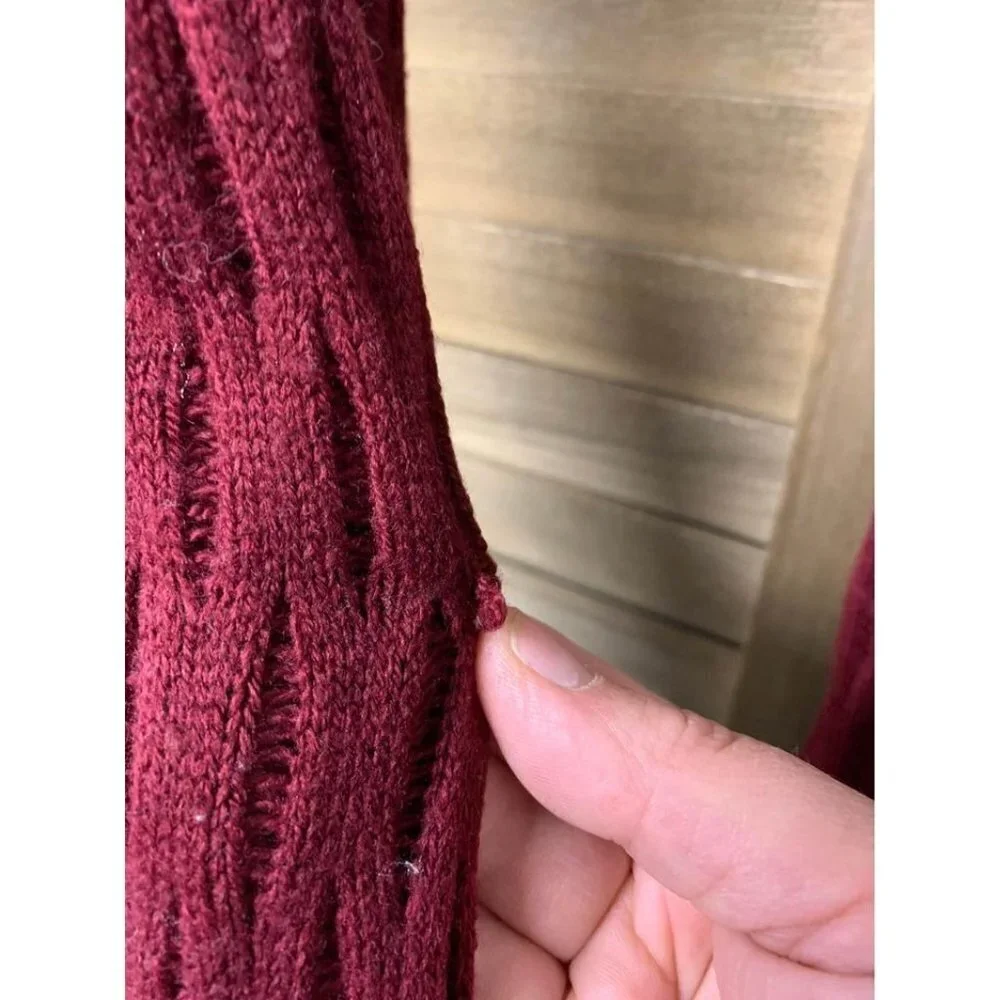 Maroon Knit Infinity Scarf